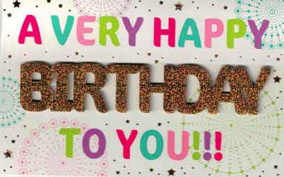Wenskaart - luxe wenskaart - A Very Happy Birthday To You
