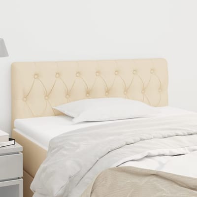 vidaXL - Hoofdbord - 90x7x78/88 - cm - stof - crèmekleurig