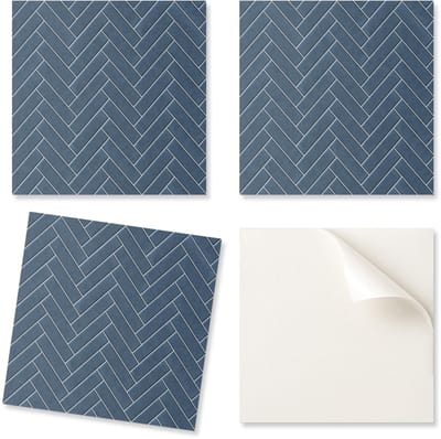 Set vinyltegels met decoratie voor keuken of badkamer, visgraatpatroon, 20x20x20 cm