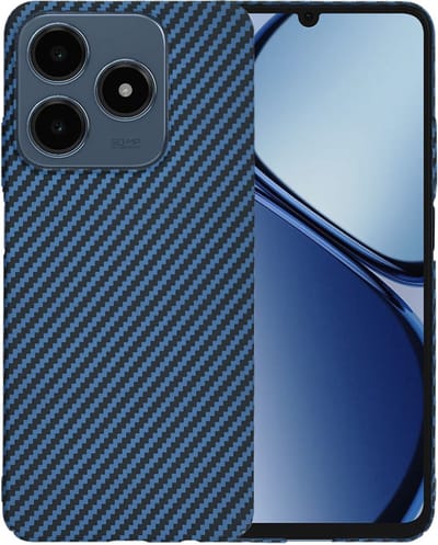 Hoesje geschikt voor Realme C63 / C61 - Techsuit Carbonite FiberShell Carbon Back Cover - Blauw