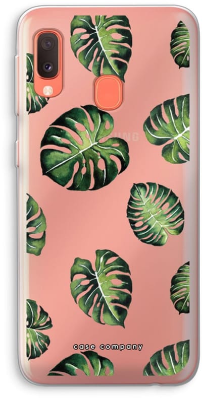 Case Company® - Hoesje geschikt voor Samsung Galaxy A20e hoesje - Tropische bladeren - Soft Cover Telefoonhoesje - Bescherming aan alle Kanten en Schermrand