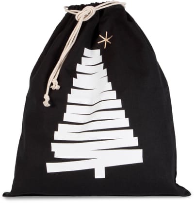 Kimood Katoenen koordjestas met dennenmotief KI0746 - Black - One size