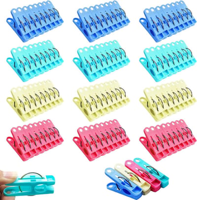 112 Stuks Kledingknijpers voor Waslijn met Duurzame Veer, Extra Sterke en Antislip Kledingclips voor Tuin en Zwembad, Ideaal voor Buitengebruik en Kledingophangsystemen