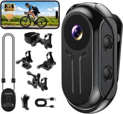 Actiecamera - Mini Bodycam - Outdoor Avonturen - Magnetische Bevestiging - 2K Resolutie - Zwart