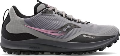 Saucony Peregrine 12 GTX Dames - Sportschoenen - Hardlopen - Trail - grijs/paars