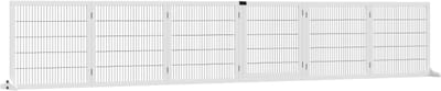 Hondenhek Verstelbaar-ROLIPO– Houten Beschermhekken voor Honden – Klapbaar & Ruimtebesparend – Veiligheidshek voor Trappen, Deuren en Gangen – 6 Paneelen - 432 x 70 cm – Wit