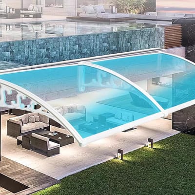 Deurluifel Polycarbonaat - Veranda Luifel - Bescherming Buiten - UV Regenbestendig - 80x200cm - Blauw Paneel