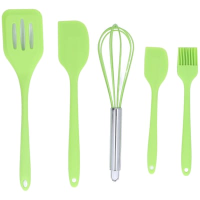 5-delige Siliconen Keukengerei Set Veilig Hittebestendig Eenvoudig Schoonmaken Siliconen Keukengerei Koken L(for 6.5-9kg) groen