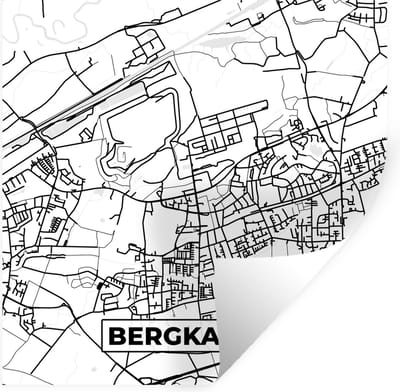 Muurstickers - Sticker Folie - Plattegrond - Kaart - Bergkamen - Stadskaart - 100x100 cm - Plakfolie - Muurstickers Kinderkamer - Zelfklevend Behang XXL - Zelfklevend behangpapier - Stickerfolie