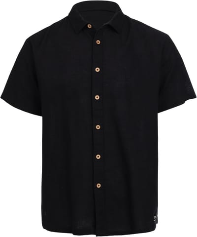 Brunotti - Sirrak - Shirt Zwart - Heren - 100% Katoen - Button Up Short-Sleeve - M