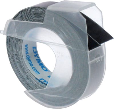 Labeltape Dymo rol 9mmx3M glossy vinyl prof zwart | 10 stuks