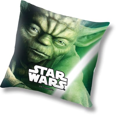 Star Wars Kussen Yoda Junior 40 X 40 Cm Polyester Groen- Deco- Slapen- Bed- Kamer- Decoratie- Sierkussen