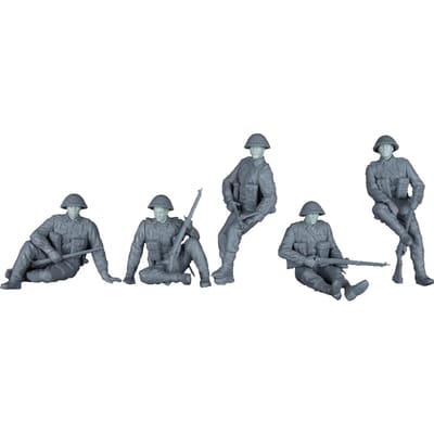 MiniArt Modelbouwpakket Militaire voertuigen - 35496 Britse Soldaten WWII - Tankrijders - 5 Figuren met Resin Hoofden Plastic - 1:35 - Modelbouw