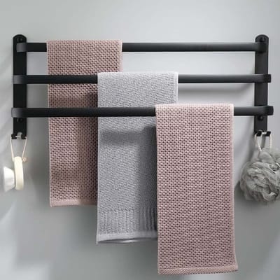 Unyqoos ® Ruimtebesparende Handdoekhouder met Dubbele Montageopties voor Badkamer