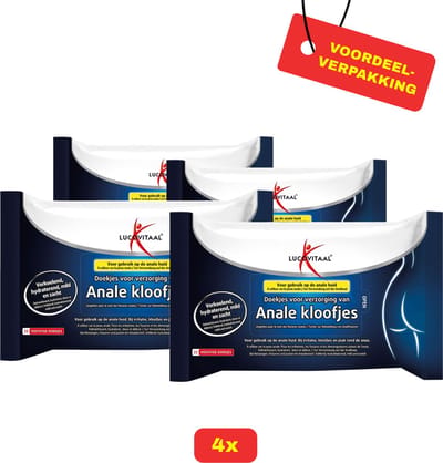 Lucovitaal Anale Kloofjes Doekjes - 4x 25 stuks - Voordeelverpakking!
