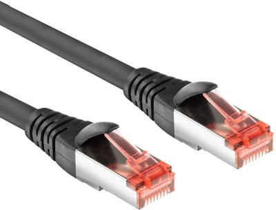 ACT Zwarte 1,5 meter PVC U/FTP CAT6A high flexibility tangle-free patchkabel snagless met RJ45 connectoren FB5051