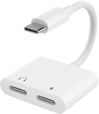 USB-C-adapter voor hoofdtelefoon en oplader