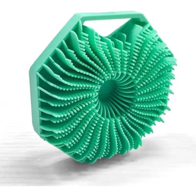 Veelhoekige Siliconen Doucheborstel Handheld Huidreiniging Hoofdhuidmassage Exfoliërende Badborstels Lichaamsscrubber Badkamerproducten groen