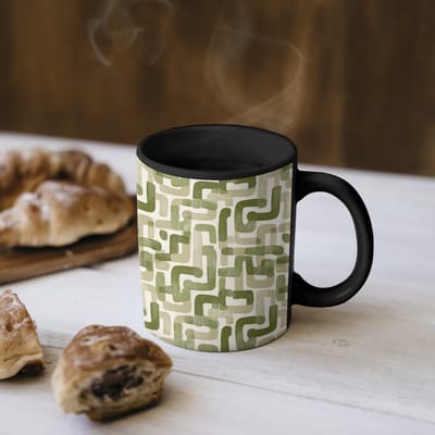 Magische Mok - Foto op Warmte Mokken - Koffiemok - Modern - Grafisch - Groen - Magic Mok - Beker - 350 ML - Theemok