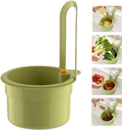 1 artikel - Hangend afvoerzeefje voor de gootsteen - Hangend zeefje voor de gootsteen - Filtermandje - Wasbaar filtermandje - Voedselrestenverwerker -Groen - 14,2*8,3*20,2 cm - Geschikt voor thuis en keuken