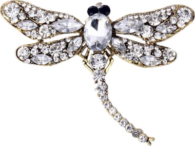 Fako Bijoux® - Broche - Libelle - XXL - 67x94mm - Goudkleurig