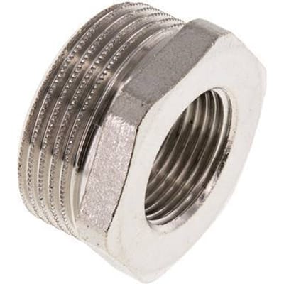 G 3/4'' x G 1 1/4'' F/M Vernikkeld Messing Verloopring 16 Bar - FL2S-FM-BN-034G-114G