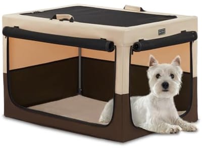 Hondentransportbox voor middelgrote en grote honden - Draagbaar en opvouwbaar voor binnen en buiten