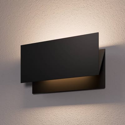 Lucande LED buiten wandlamp Meja, zwart, metaal, IP54