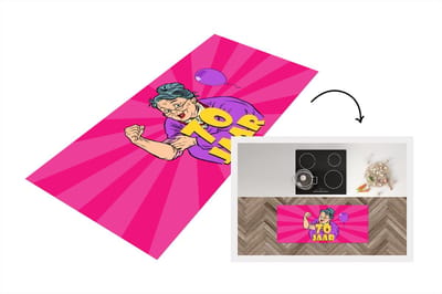 Keukenloper - Loper keuken - Vrouw - 70 Jaar verjaardag - Roze - 120x50 cm - Keukenloper vinyl
