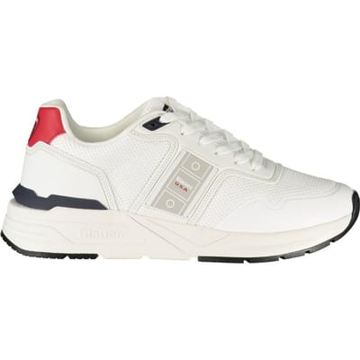 Blauer Witte Polyester Heren Sneaker