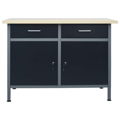 vidaXL - Werkbank - 120x60x85 - cm - staal - zwart