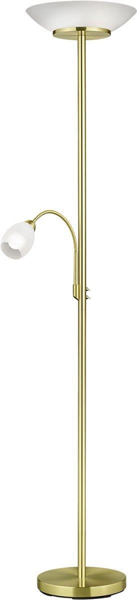 REALITY GERRY - Vloerlamp - Messing mat - 1x E14 + 1x E27 - Licht apart schakelbaar - Flexibel