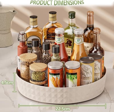 Famanu - Lazy Susan kunststof kruidenrek, draaiplateau voor keuken en koelkast 25 cm