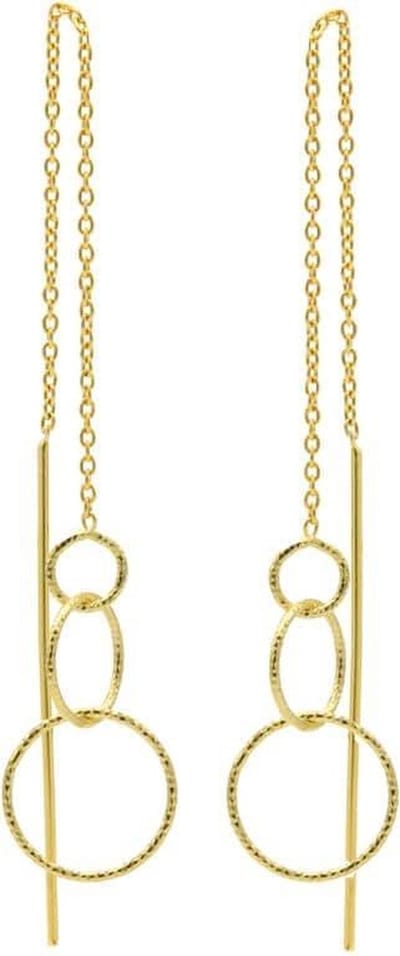 Karma Pull Through Doortrek Oorbellen Triple Circle Goud