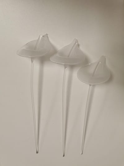 Kelk - Bloem - Kristal - 3 set - 38cm - Handmade