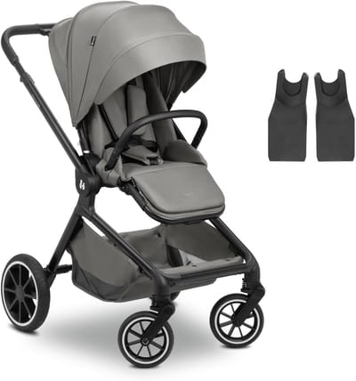 Baby Kinderwagen - Reiswieg Duwstoel - Veilig Vervoer - All-terrain Wielen - Tot 22 kg - Donkergrijs
