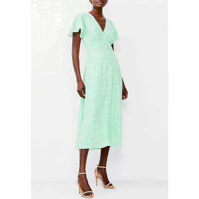 French Connection Bernice Vnk Tea Dress Minted Green Size: 10 | Midi Dresses Outlet | Dames | Groen
