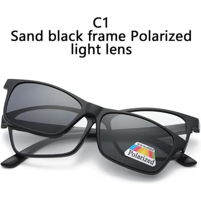 1/6 In 1 Magnetische Clip Zonnebril Polaroid Nachtzicht Lenzen Bril voor Mannen Vrouwen Sterktebril SHOW AS PICTURE gray