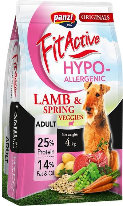 Fit Active Hypoallergenic Lamb – Hondenbrokken met lam zonder kip – Hypoallergeen hondenvoer voor gevoelige maag en darmen – 4kg