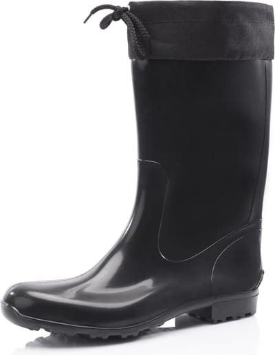 Ladeheid Dames Regenlaarzen - Rubberen Laarzen met manchet Waterdichte - PVC - LA-LMG-879-Aspen - Zwart/Zwart - 37