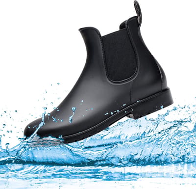 Geweo Chelsea Regenlaarzen Dames - Waterdichte Korte Laarzen - Chique Rubberlaarzen met Comfortzool - Antislip - Zwart - Maat 37