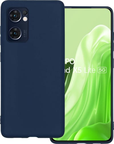 Hoesje Geschikt voor OPPO Find X5 Lite - Sterk & Shockproof - Hoes Cover - Siliconen Case - Donkerblauw
