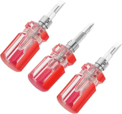 Schroevendraaierset - Klusgereedschap - Kleine Klussen - Dubbelzijdig Gebruik - 3 stuks - Rood
