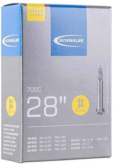 Fietsbinnenband Extra Light 18/25-622/630 met 50 mm Sclaverantventiel - 28 inch