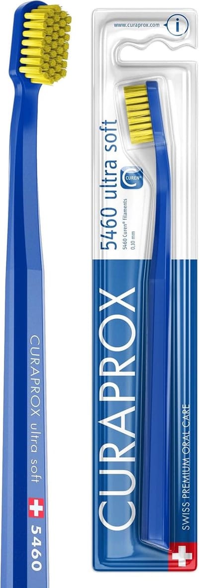 Ultrazachte Tandenborstel - Zachte poetsen - Mondverzorging - 3960 fijne filamenten - Single Pack - Blauw-Geel