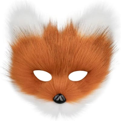 Nepbont Vos Masker Vurig Halve Gezicht Dier Kat Masker Halloween Cosplay Feest Kostuum brown
