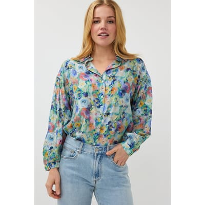 EsQualo Blouse Oversized Utopia Flower Print Größe: 36 | Longsleeves Outlet | Damen