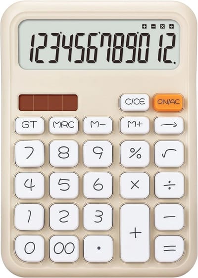 Bereken gemakkelijk met een grote desktop calculator met LCD-display en grote knoppen - Zonne- en batterijvoeding voor huis en kantoor