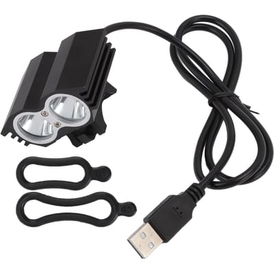 LED Fietslamp 2000LM Sterk Licht Mountainbike Koplamp USB Aangedreven Buiten Nacht Fietslamp black
