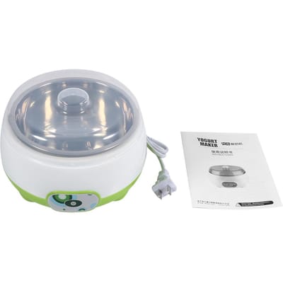 Machine à Yaourt Électrique Automatique en Acier Inoxydable 1L Récipient à Yogourt DIY Vert Green